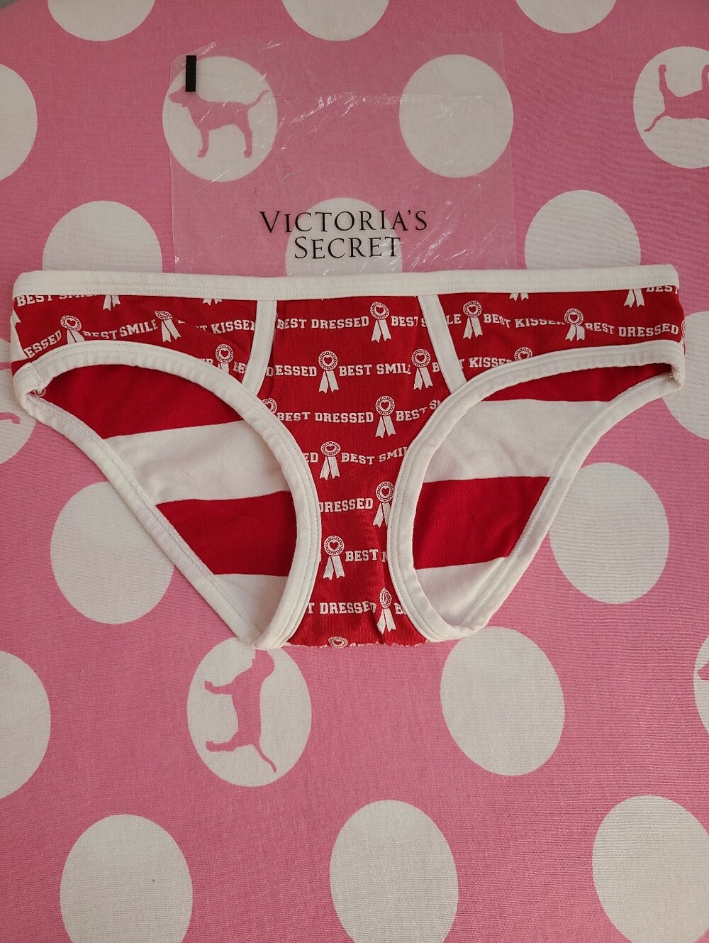 Rare VTG VS PINK Extra Low Rise Graphic Cotton Boy Bikini Panty Size XS